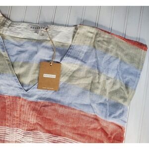 New Rosebud Swim Cover‎ Up Dress Cotton Beach  Women Large Lighweight Stripes
